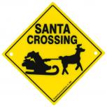 Adventure-Schild incl. 2 Saugnäpfe Hinweisschild Santa Crossing Rentier Schlitten 309130/1 Gr. ca. 22,5cm x 22,5cm