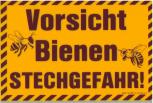 Schild - Vorsicht Bienen Stechgefahr - 309295/1 gelb - Gr. ca. 19,5cm x 13cm - Bee Imker - Kunststoffschild