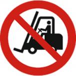 Schild Verbotszeichen nach ISO 7010 - für Flurförderzeuge verboten - 320486 rund Gr. ca. 20cm