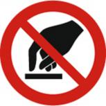 Schild Verbotszeichen nach ISO 7010 - Berühren verboten - 320489 rund Gr. ca. 20cm