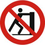 Schild Verbotszeichen nach ISO 7010 - Schieben verboten - 320495 rund Gr. ca. 20cm