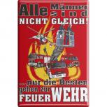 Magnet - Alle Männer ... Feuerwehr - Gr. ca. 8 x 5,5 cm - 38403 - Küchenmagnet