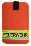 Handy- Etui mit Einstickung - Feuerwehr - 39877 - orange - ca. 11 x 16 cm