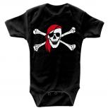 Babystrampler mit Print – Pirat Seeräuber - 08368 schwarz Gr. 0-24 Monate