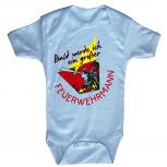 Babystrampler mit Print – Bald werde ich ein großer Feuerwehrmann - 08487 hellblau Gr. 0-24 Monate