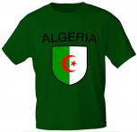 T-Shirt mit Print Wappen Fahne Flagge Algeria Algerien - 76309 dunkelgrün Gr.S-3XL