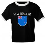 T-Shirt mit Print Fahne Flagge Neuseeland 76417 schwarz Gr. S-2XL