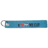 Filz-Schlüsselanhänger mit Stick I love my Cat Gr. ca. 17x3cm 14095 blau
