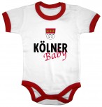 Babystrampler mit Print - Kölner Baby - 08324 weiß-rot - Gr. 0-24 Monate