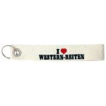Filz-Schlüsselanhänger mit Stick I love Western Reiten Gr. ca. 17x3cm 14145 weiß