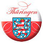 Magnetbutton - Thüringen Wappen Verzierung  - 16848 - Gr. ca. 5,7 cm
