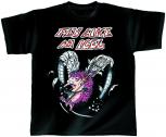 T-Shirt unisex mit Print - FLY LIKE AN IGEL - von ROCK YOU MUSIC SHIRTS - 10414 schwarz - Gr. S