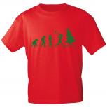 T-Shirt mit Print Evolution Baumfäller 12674 rot - Gr. S-XXL