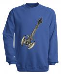 Sweatshirt mit Print - Guitar - S10252 - versch. farben zur Wahl - Gr. blau / S