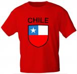 T-Shirt mit Print - Wappen Fahne Chile - 76336 rot Gr.S-3XL