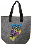 Filztasche mit Einstickung - EULE Owl - Tasche Shopper Umhängetasche Bag - 26130