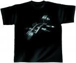 T-Shirt unisex mit Print - Moon Strings - von ROCK YOU MUSIC SHIRTS - 10377 schwarz - Gr. S