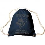 Trend-Bag Turnbeutel Sporttasche Rucksack mit Print - Owned by a german shepherd- TB08900 Navy