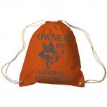 Trend-Bag Turnbeutel Sporttasche Rucksack mit Print - Owned by a german shepherd- TB08900 Orange