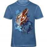 T-Shirt unisex mit Print - Grandmaster Rock - von ROCK YOU MUSIC SHIRTS - 12962 blau - Gr. S - XXL
