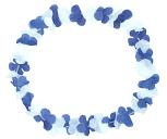 Hawaii Blumenkette blau- weiß Länge ca. 90 cm - 30686