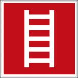 Hinweis- Schild - Brandschutzkennzeichen - Leiter - nach BGV A8, DIN 4844 und Arbeitsstättenverordnung 20 x 20 cm - K127/92
