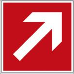 Hinweis- Schild - Brandschutzkennzeichen - Richtungsvorgabe - BGV A8, DIN 4844 und Arbeitsstättenverordnung 200x 200 mm - K129/92
