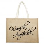 Naturtasche mit Ihrem Wunschaufdruck aus laminierter Baumwolle ca. 43x43x15 cm in 3 Farben    29044 natur