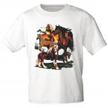 T-Shirt mit Print - Pferde Herde Horses Kaltblut Hengst - 12668 Gr. S-3XL