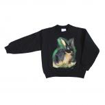 Sweatshirt mit Print Hase Kaninchen Schwarzloh S10787 schwarz Gr. S-2XL