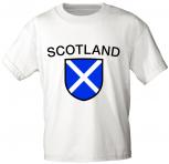 Kinder T-Shirt mit Print - Scotland - Schottland - 76191 - weiß - Gr. 86-164