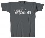 T-Shirt mit Print - zu jung für Monogamie - 10602 - Gr. S