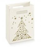 Papiertasche - Tannenbaum goldene Sterne Weihnachten - 23821 - Geschenktasche Tüte Weihnachten Xmas