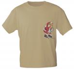 T-Shirt mit Print - Bär - Weihnachten - 12484 - versch. Farben zur Wahl - beige / XL