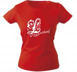 Girly-Shirt mit Print - Lustkauf - versch. farben zur Wahl - rot / XS