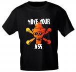 T-Shirt unisex mit Print - Move your Ass - von ROCK YOU MUSIC SHIRTS - 10404 schwarz - Gr. S