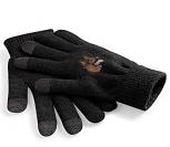 Touch-Handschuhe mit Einstickung - Schäferhund - 31652-6 schwarz Gr. S-XL