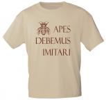 T-Shirt mit Print - Apes Debemus Imitari - 10927 sandfarben - Gr. S-3XL