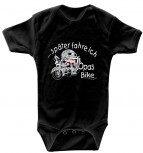 Babystrampler mit Print – später fahre ich Opas Bike – 08358 schwarz - 0-24 Monate