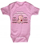 Babystrampler mit Print – ganzen Tag essen, pupsen, schlafen– 08373 pink - 0-24 Monate