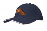Baseballcap mit Einstickung - Pferdekopf Pferd Stute - versch. Farben 69243 dunkelblau