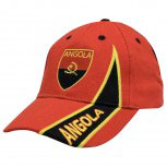 Baseballcap - WM - Cap mit Bestickung - Land Wappen Angola - 67012 orange - Cappy Kappe Baumwollcap