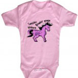 Babystrampler mit Print - Tausche Bruder gegen Pony - 08377 rosa - Gr. 0-24 Monate