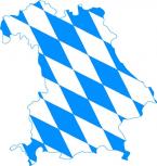 Applikationsaufkleber Bayrische Raute - Umriss Bayern - blau-weiß - AP2937
