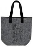 Filztasche mit Einstickung - PFERD FOHLEN - 26057 - Tasche Shopper Bag Umhängetasche