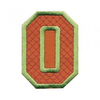 Aufnäher Patches - Buchstabe O - Gr. ca. 6cm - 21517 grün-orange