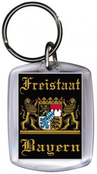 Schlüsselanhänger - Freistaat Bayern - Gr. ca. 60x40mm - 03304