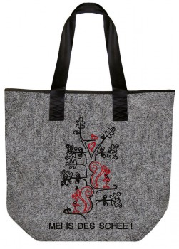 Filztasche mit edler Stickerei - LEBENSBAUM - MEI IS DES SCHEE - 26074 - Shopper Umhängetasche Bag