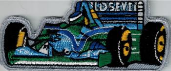 AUFNÄHER - Formel 1 Wagen Blau - 04583 - Gr. ca. 9 x 3,5 cm