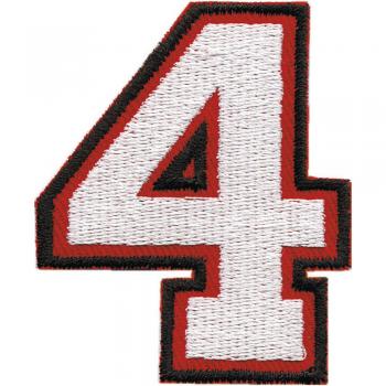 Aufnäher Patches - ZAHL ZIFFER 4 (vier) - Gr. ca. 4x6cm - 04640